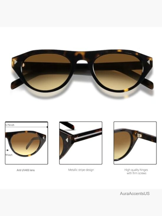 Vintage Oval Cat Eye Sunglasses Narrow Frame UV400 Protection for Women main image 4